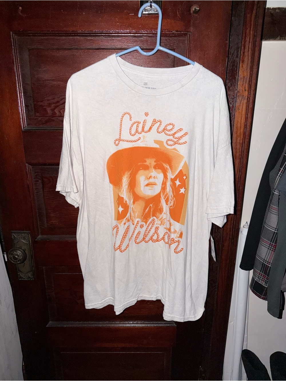 Lainey Wilson Graphic Tee - White with Orange Print